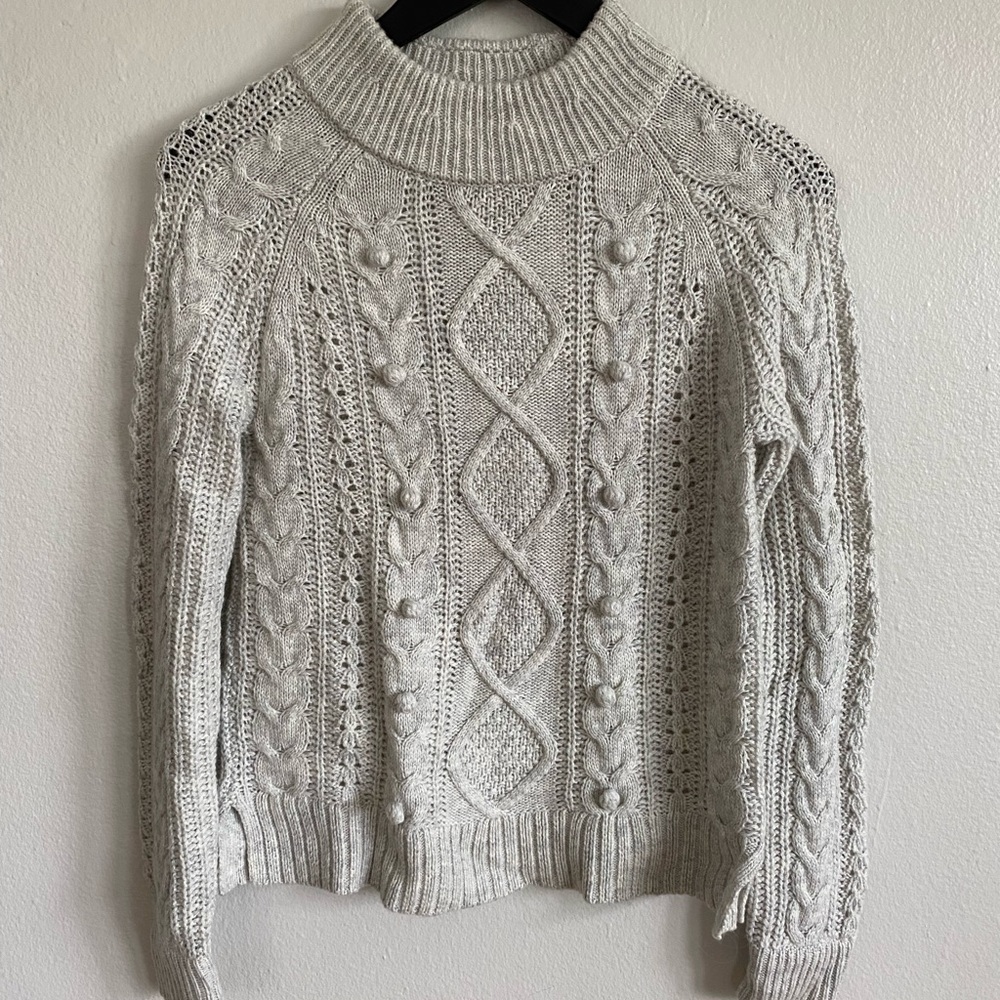 J.Crew Pom-Pom Cable Knit Sweater- NWT